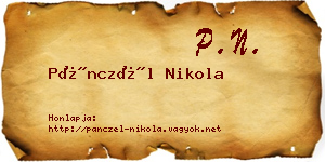 Pánczél Nikola névjegykártya