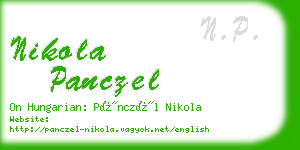 nikola panczel business card